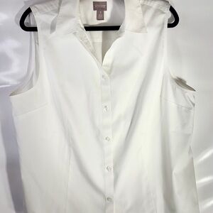 Chico's Classic White Sleeveless Blouse